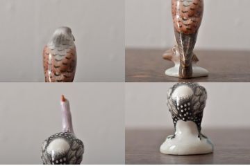 ハンガリー　HEREND(ヘレンド)　ウサギ　鳥　フィギュリン5個セット(R-043398)
