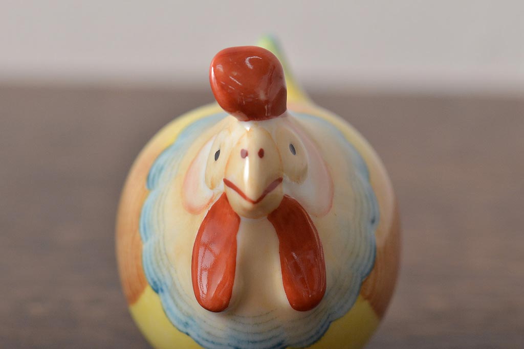 ハンガリー　HOLLOHAZA　ホロハーザ　ニワトリ　ハリネズミ　フィギュリン2個セット　陶器　置物