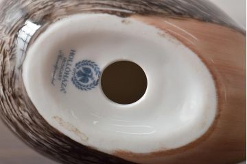 ハンガリー　HOLLOHAZA　ホロハーザ　ニワトリ　ハリネズミ　フィギュリン2個セット　陶器　置物