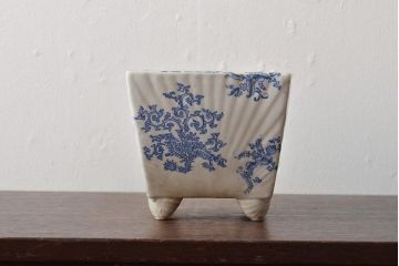 古民具　昭和初期　印判　小振りな植木鉢(R-043404)