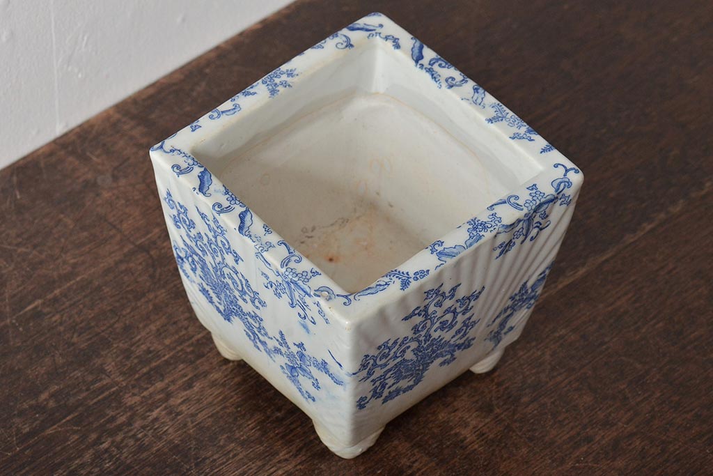 古民具　昭和初期　印判　小振りな植木鉢(R-043404)