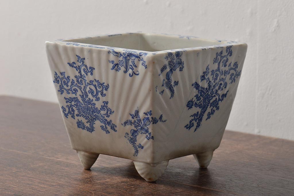 古民具　昭和初期　印判　小振りな植木鉢(R-043404)