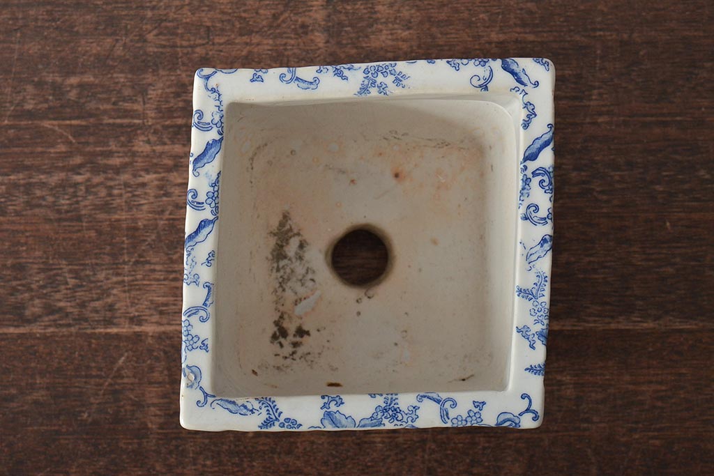 古民具　昭和初期　印判　小振りな植木鉢(R-043404)