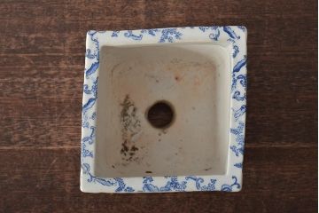 古民具　昭和初期　印判　小振りな植木鉢(R-043404)