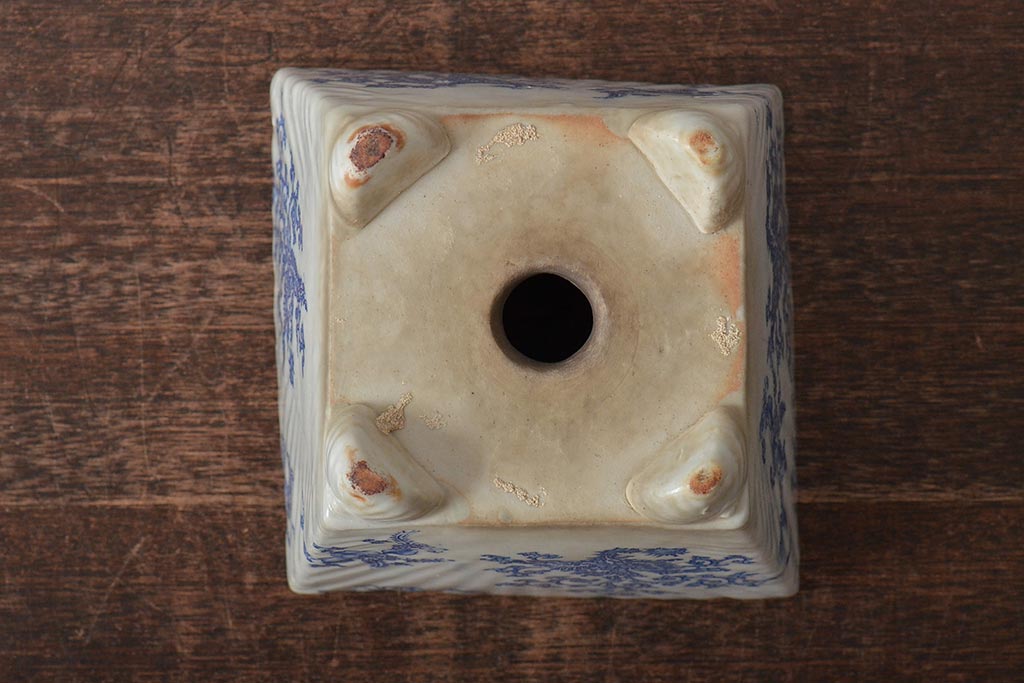 古民具　昭和初期　印判　小振りな植木鉢(R-043404)