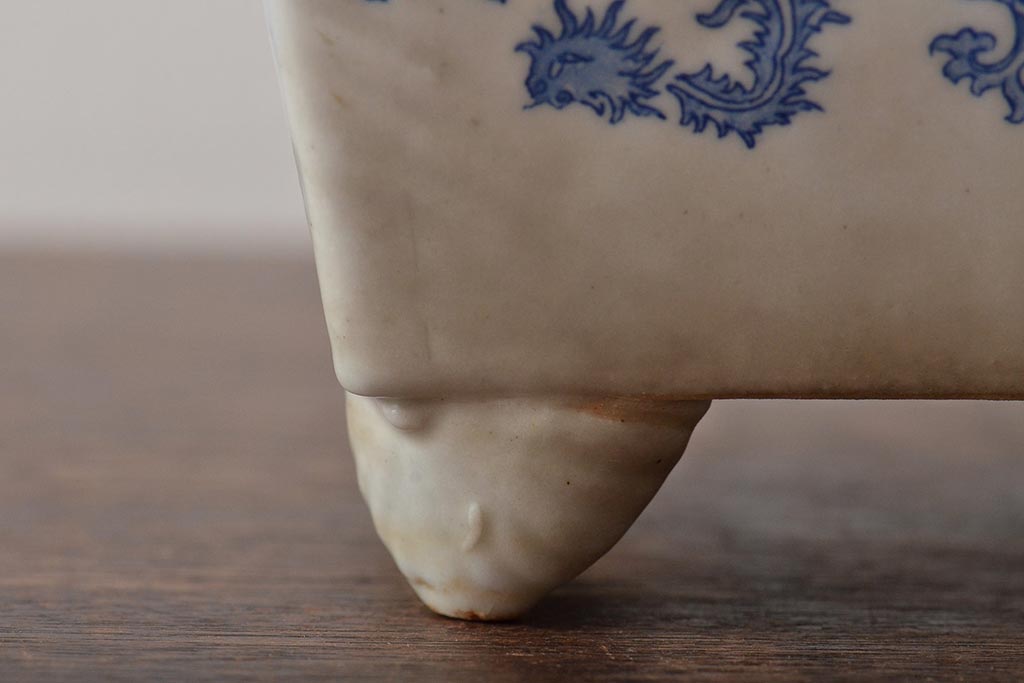 古民具　昭和初期　印判　小振りな植木鉢(R-043404)