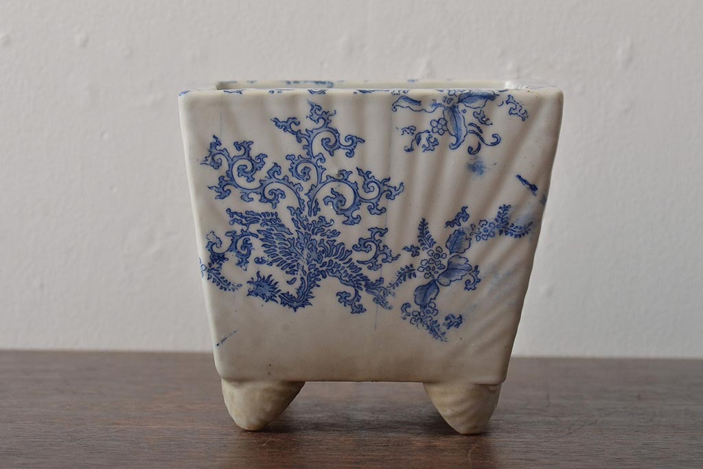 古民具　昭和初期　印判　小振りな植木鉢(R-043404)