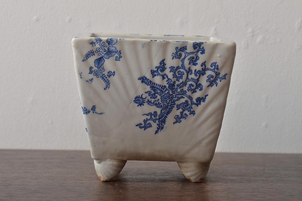 古民具　昭和初期　印判　小振りな植木鉢(R-043404)