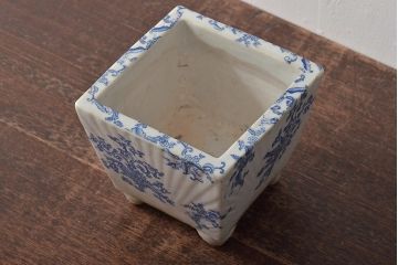 古民具　昭和初期　印判　小振りな植木鉢(R-043404)