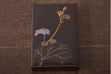 アンティーク雑貨　昭和初期　螺鈿　金蒔絵　梨地　木製硯箱(文箱、収納箱、漆器)(R-043405)