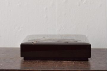 アンティーク雑貨　昭和初期　螺鈿　金蒔絵　梨地　木製硯箱(文箱、収納箱、漆器)(R-043405)