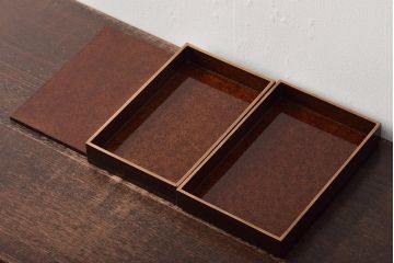 アンティーク雑貨　昭和初期　螺鈿　金蒔絵　梨地　木製硯箱(文箱、収納箱、漆器)(R-043405)