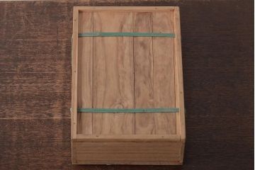 アンティーク雑貨　昭和初期　螺鈿　金蒔絵　梨地　木製硯箱(文箱、収納箱、漆器)(R-043405)