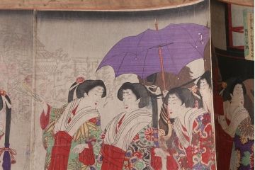 明治期　浮世絵　相撲、戦争など　58枚　29種　版画　画帖(國芳、周延、國明)(R-043411)