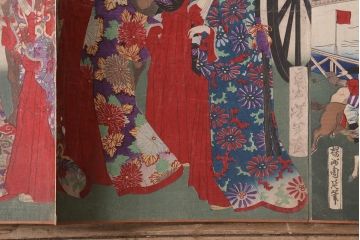 明治期　浮世絵　相撲、戦争など　58枚　29種　版画　画帖(國芳、周延、國明)(R-043411)