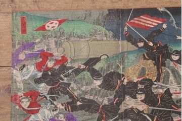 明治期　浮世絵　相撲、戦争など　58枚　29種　版画　画帖(國芳、周延、國明)(R-043411)
