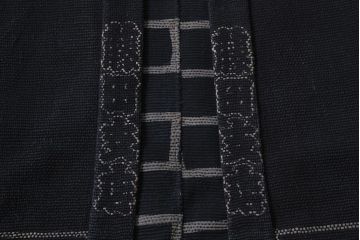 明治〜大正　古い刺子半纏(袢纏、火消木綿、藍染古布)(R-043426)