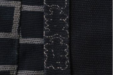 明治〜大正　古い刺子半纏(袢纏、火消木綿、藍染古布)(R-043426)