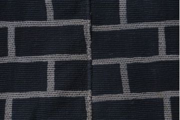 明治〜大正　古い刺子半纏(袢纏、火消木綿、藍染古布)(R-043426)