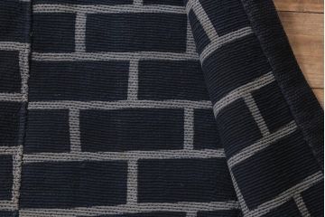 明治〜大正　古い刺子半纏(袢纏、火消木綿、藍染古布)(R-043426)