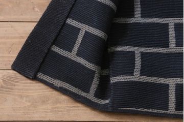 明治〜大正　古い刺子半纏(袢纏、火消木綿、藍染古布)(R-043426)