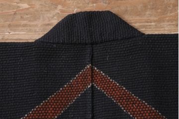 明治〜大正　古い刺子半纏(袢纏、火消木綿、藍染古布)(R-043426)