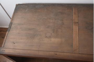 アンティーク家具　明治大正期　前面欅(ケヤキ)材・玉杢材　漆塗り　上手物!水屋箪笥サイドボード(和箪笥、サイドボード)(R-043430)