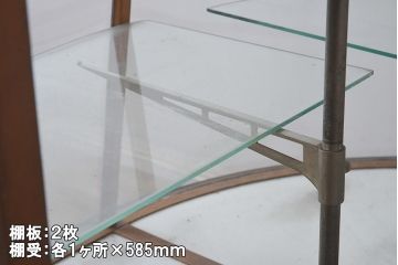 ビンテージ家具　昭和レトロ　ナラ材　タイル仕様の珍しいガラスケース(ショーケース、陳列棚)(R-043436)