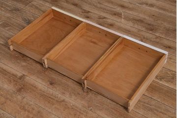 ヴィンテージ家具　北欧ビンテージ　ペイントと木色がおしゃれなデスク(片袖机、在宅ワーク、在宅用ワークデスク)(R-043438)