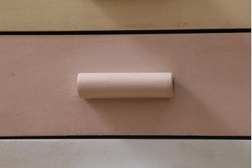 ヴィンテージ家具　北欧ビンテージ　ペイントと木色がおしゃれなデスク(片袖机、在宅ワーク、在宅用ワークデスク)(R-043438)