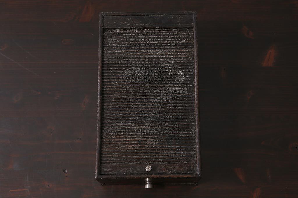 アンティーク雑貨　昭和初期　引き出し付き　蛇腹式のレトロな筆入れ(小物収納、書道具、硯箱)(R-043440)