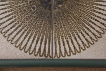 ヴィンテージ家具　北欧ビンテージ　G-PLAN(ジープラン)　ダークグリーンのペイントとタイルトップがお洒落なコーヒーテーブル(センターテーブル)(R-043441)