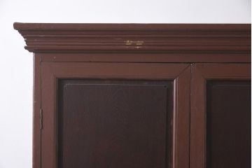 ペイント家具　和製アンティーク　大正昭和初期　クラシカルな雰囲気漂うキャビネット(戸棚、収納棚)(R-043446)