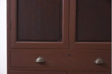 ペイント家具　和製アンティーク　大正昭和初期　クラシカルな雰囲気漂うキャビネット(戸棚、収納棚)(R-043446)