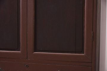 ペイント家具　和製アンティーク　大正昭和初期　クラシカルな雰囲気漂うキャビネット(戸棚、収納棚)(R-043446)