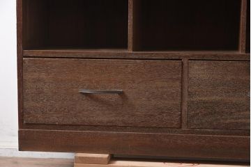 レトロ家具　引き出し付き　木味たっぷりのシンプルなマス目棚(飾り棚、シェルフ)(R-0433447)