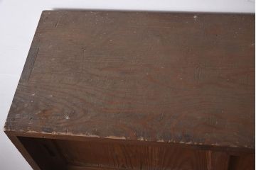 和製アンティーク　大正昭和初期　大胆な杢目が美しい戸棚(収納棚、キャビネット)(R-043451)