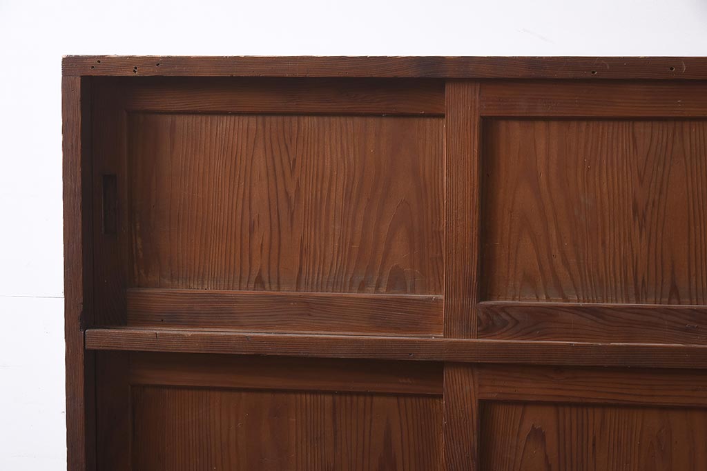 和製アンティーク　大正昭和初期　大胆な杢目が美しい戸棚(収納棚、キャビネット)(R-043451)