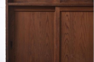 和製アンティーク　大正昭和初期　大胆な杢目が美しい戸棚(収納棚、キャビネット)(R-043451)