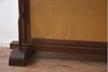 和製アンティーク　昭和初期　桑材　指物家具　お部屋を華やかにする黄金の衝立(パーテーション、つい立)(R-043452)
