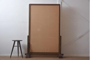 和製アンティーク　昭和初期　桑材　指物家具　お部屋を華やかにする黄金の衝立(パーテーション、つい立)(R-043452)