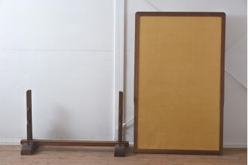 和製アンティーク　昭和初期　桑材　指物家具　お部屋を華やかにする黄金の衝立(パーテーション、つい立)(R-043452)