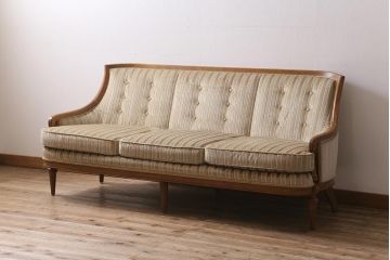 中古　DREXEL HERITAGE(ドレクセルヘリテイジ)　3シートクッションローバックソファ　595-628S(定価約92万円)(R-043456)
