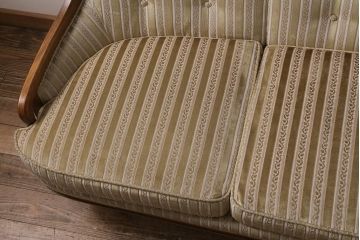 中古　DREXEL HERITAGE(ドレクセルヘリテイジ)　3シートクッションローバックソファ　595-628S(定価約92万円)(R-043456)