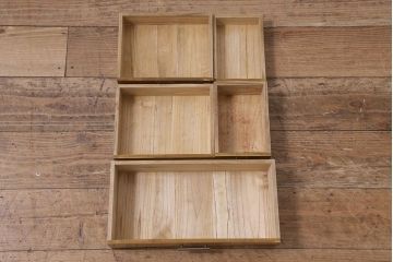 レトロ家具　美品　杢目が素敵な昭和期の裁縫箱(ソーイングボックス、小引き出し)(R-043459)