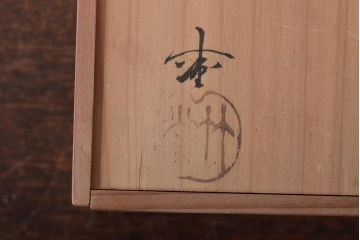 アンティーク雑貨　昭和初期　鶴蒔絵　木製菓子器(漆器)(R-043460)