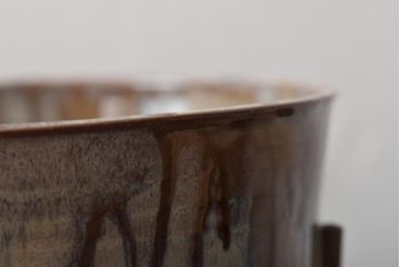古民具・骨董　亀井楽山　高取水指(耳付茶道具)(R-043463)