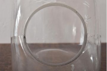 アンティーク雑貨　昭和中期　レトロで可愛らしい蓋付き猫瓶(ガラス瓶)(R-043465)