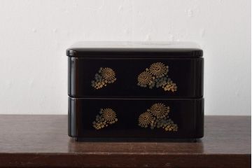 輪島塗　北濱清謙　清鳳堂　花蒔絵木製三段重箱(漆器)(R-043466)
