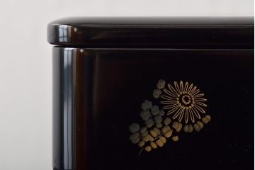 輪島塗　北濱清謙　清鳳堂　花蒔絵木製三段重箱(漆器)(R-043466)